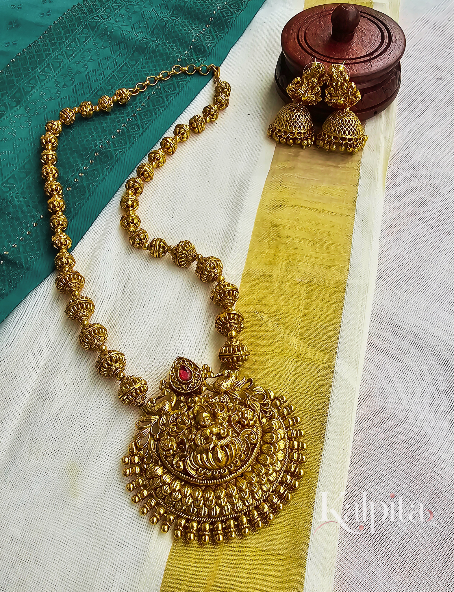Antique Lakshmi temple necklace