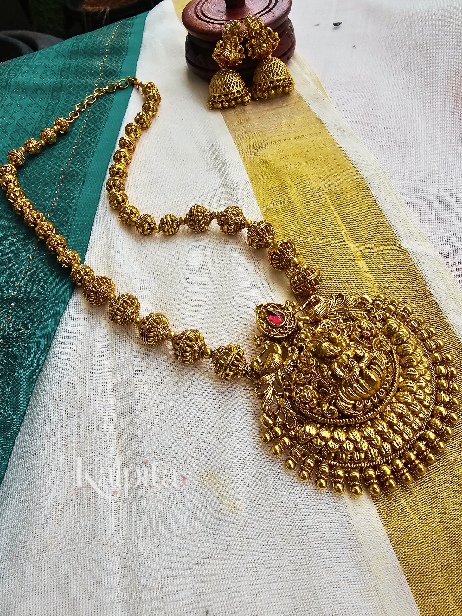 Antique Lakshmi temple necklace
