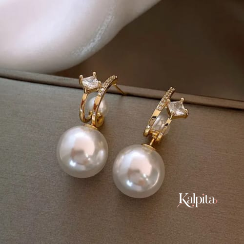 Colorful Gold bohemian pearl earrings